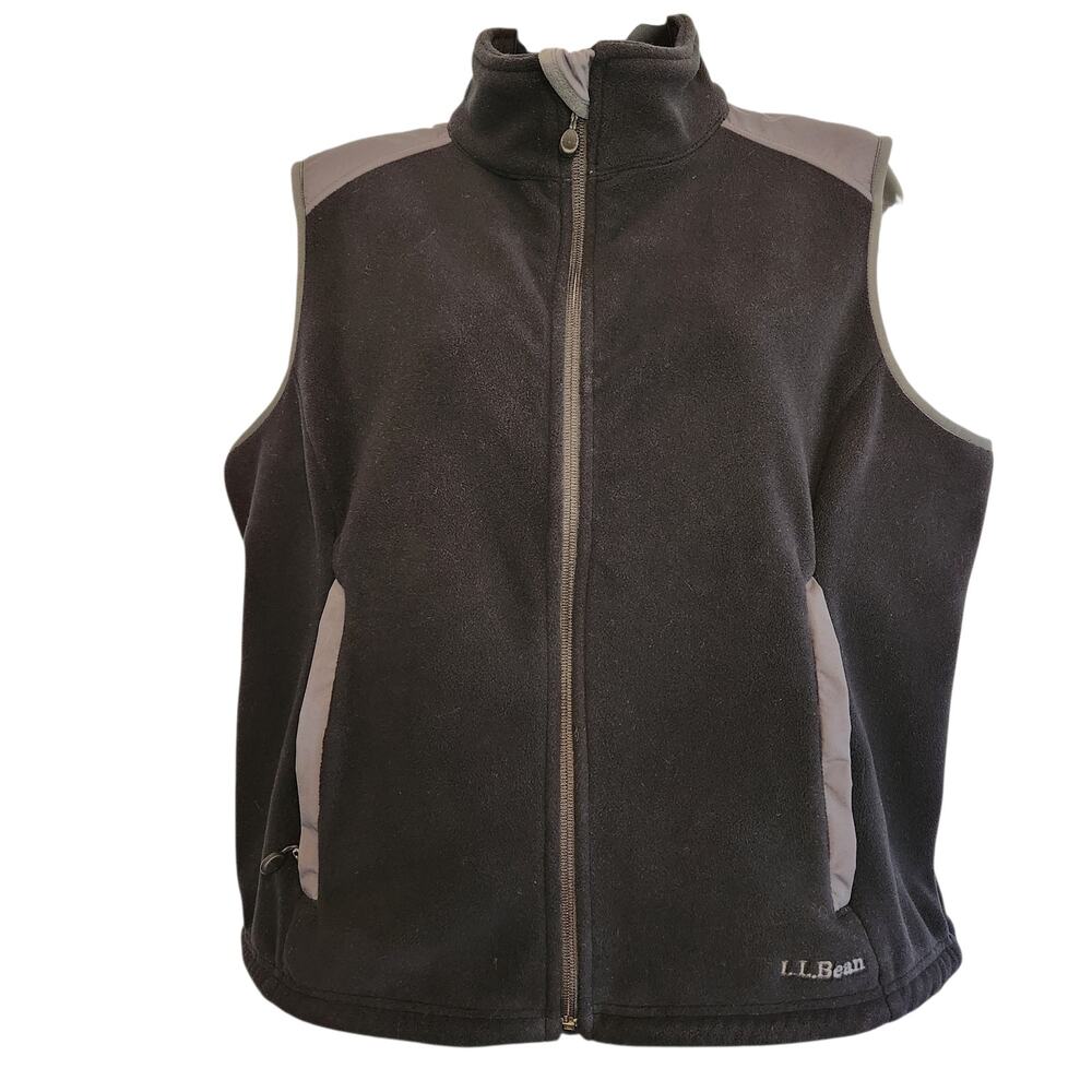 L.L. Bean Polartec fleece vest women's black size L